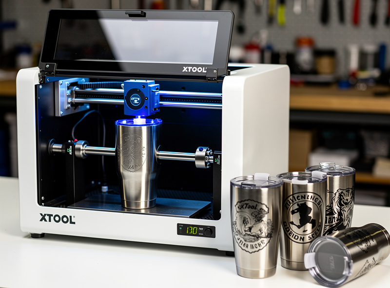 xTool S1 engraving stainless tumbler with IR module