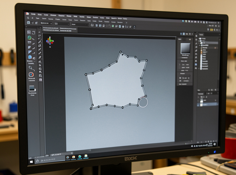 Inkscape vector editor open with a laser cut design, document properties and stroke settings visible